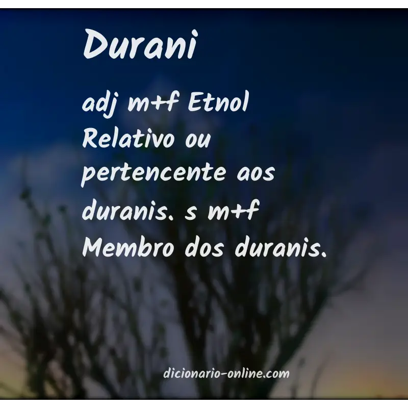 Significado de durani