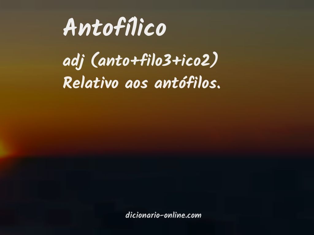 Significado de antofílico