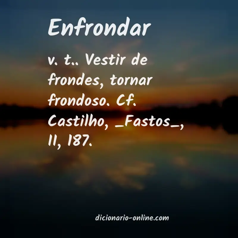 Significado de enfrondar