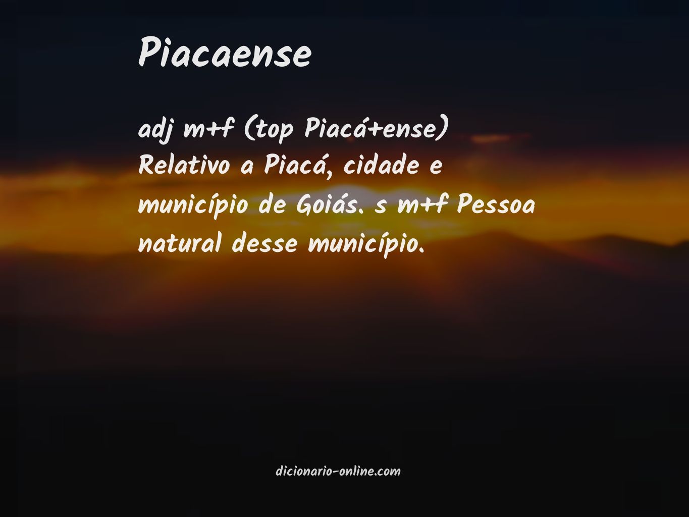 Significado de piacaense