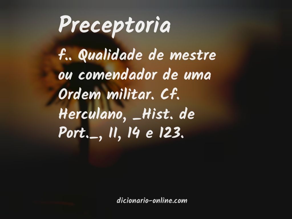 Significado de preceptoria