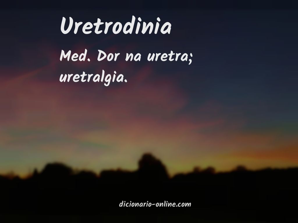 Significado de uretrodinia