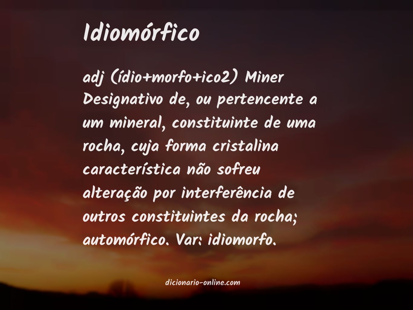 Significado de idiomórfico