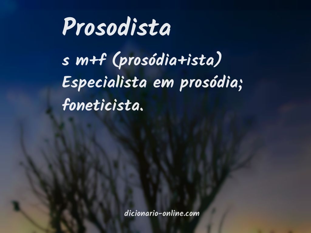 Significado de prosodista