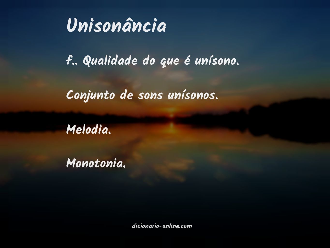 Significado de unisonância