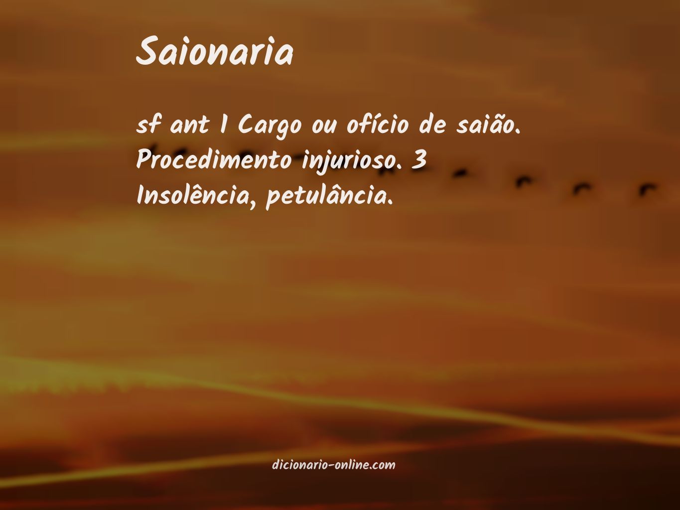 Significado de saionaria