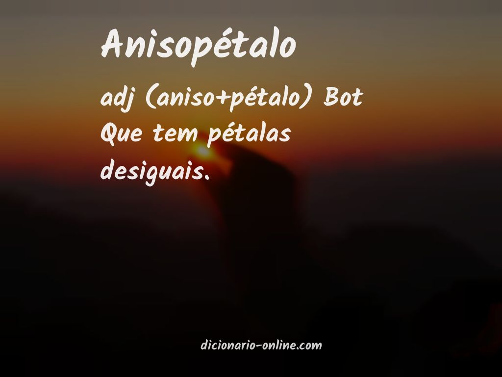 Significado de anisopétalo