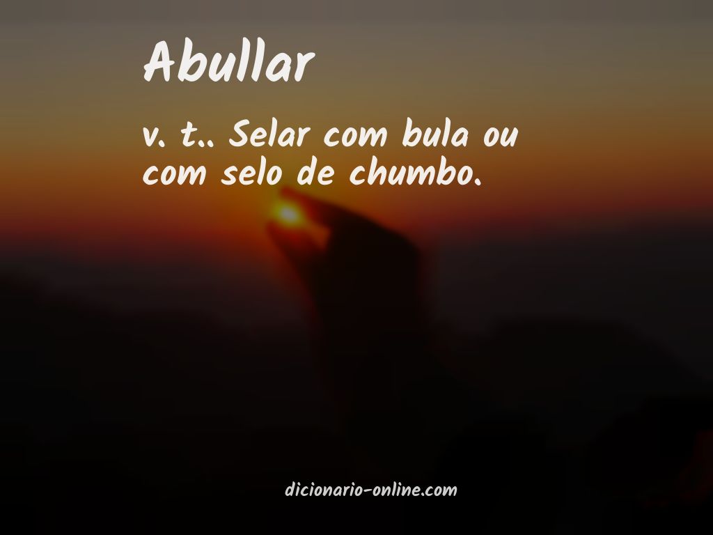 Significado de abullar