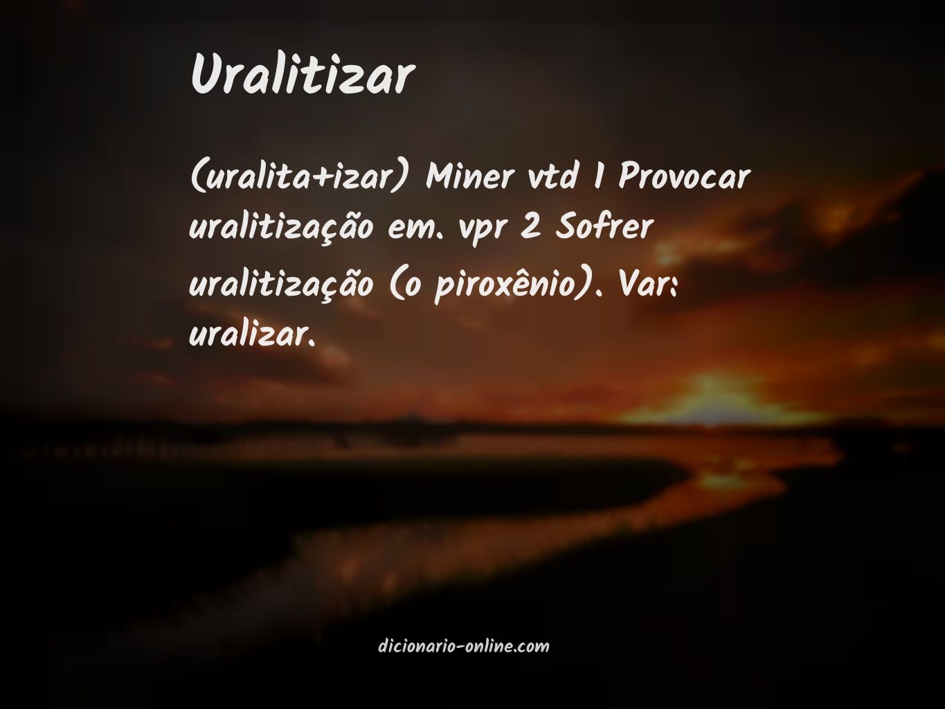 Significado de uralitizar