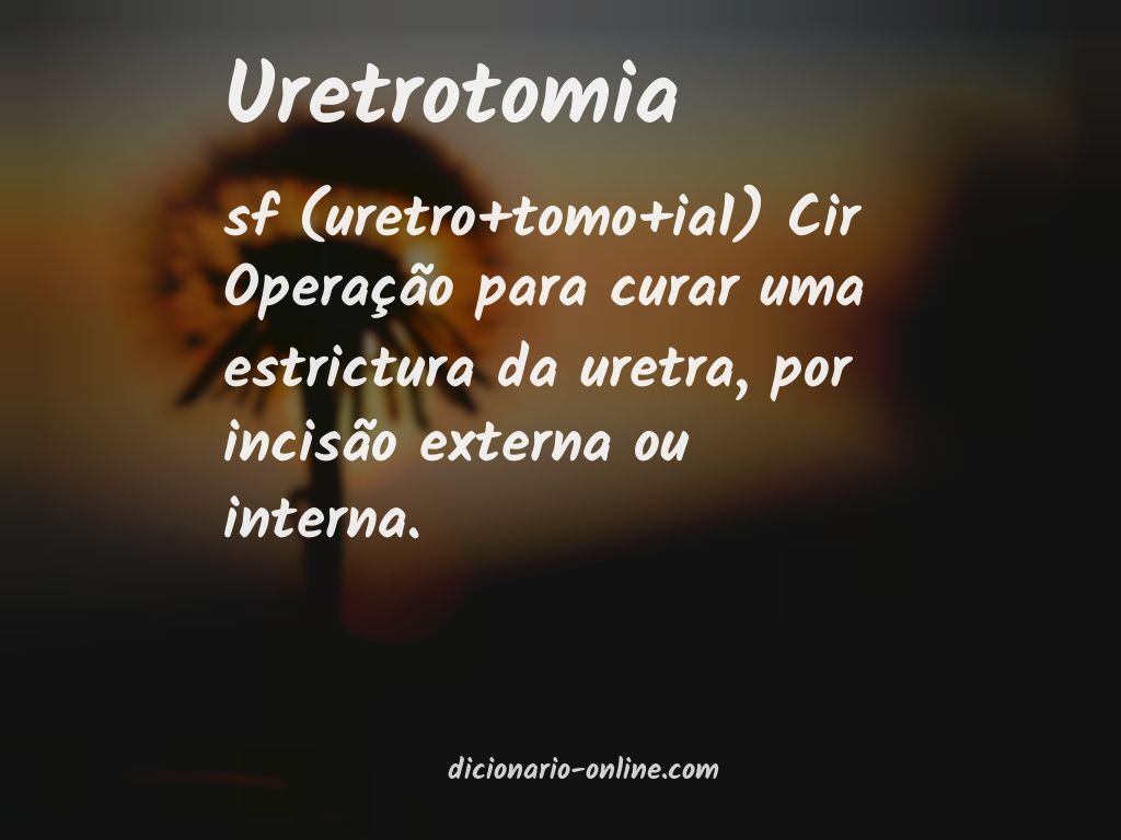 Significado de uretrotomia