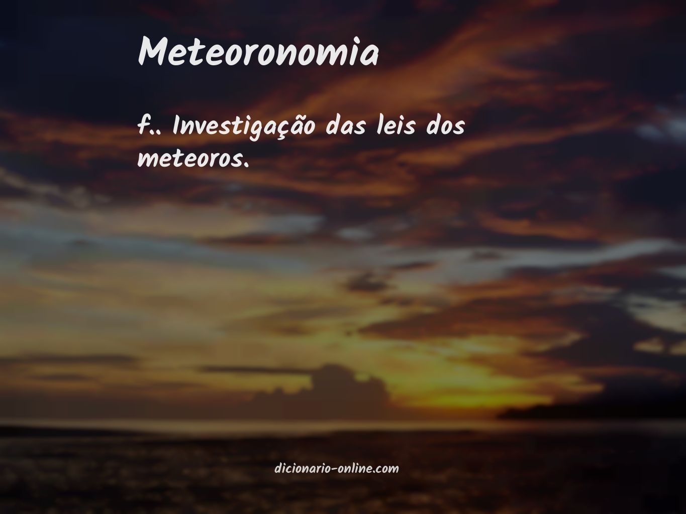 Significado de meteoronomia