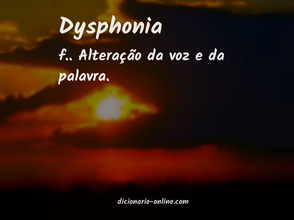 Significado de dysphonia