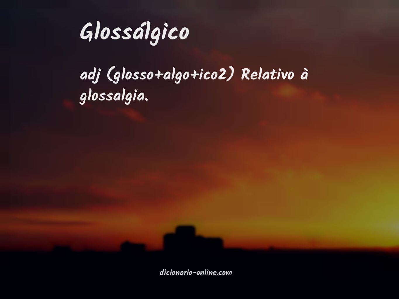 Significado de glossálgico
