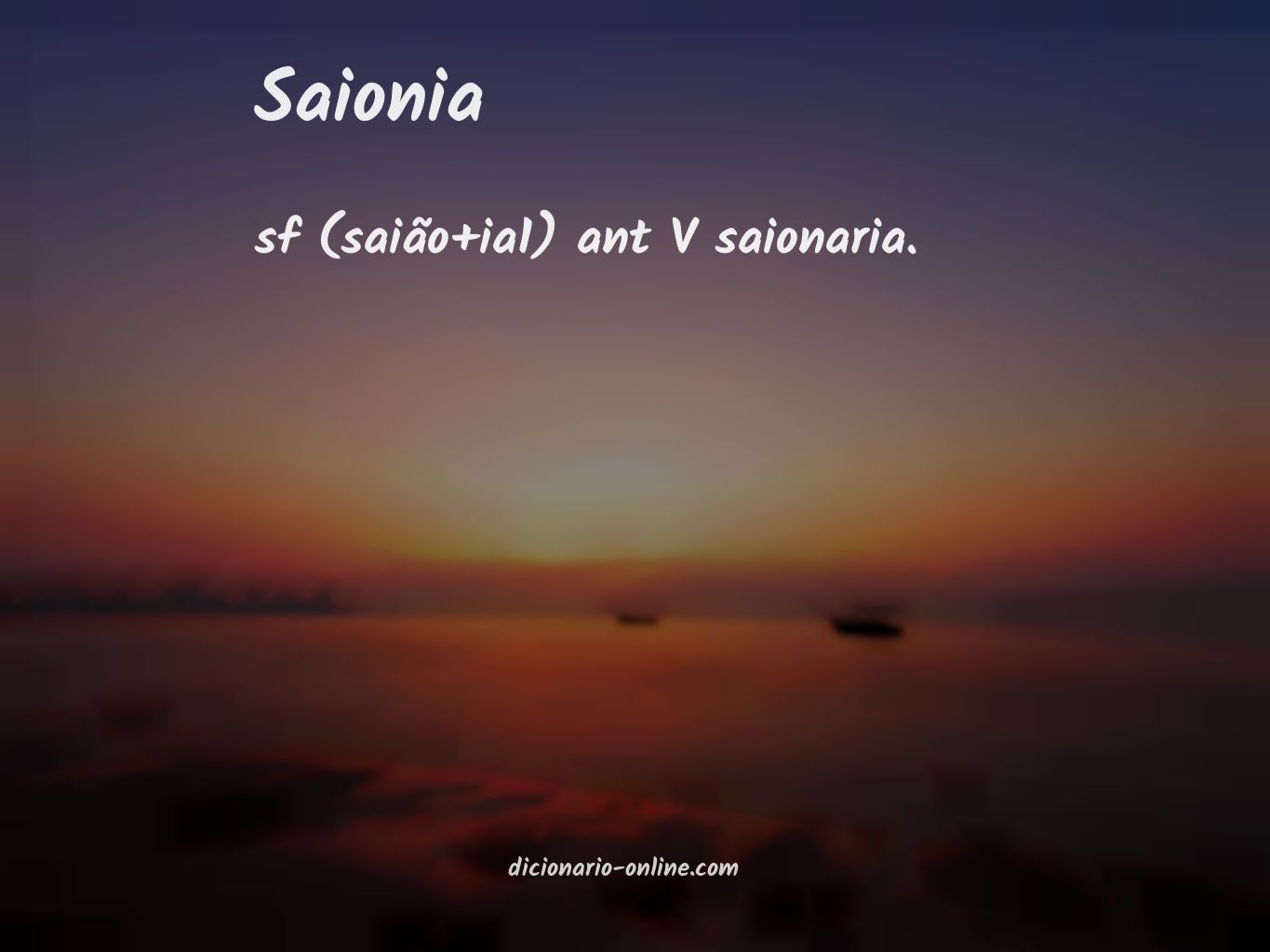 Significado de saionia