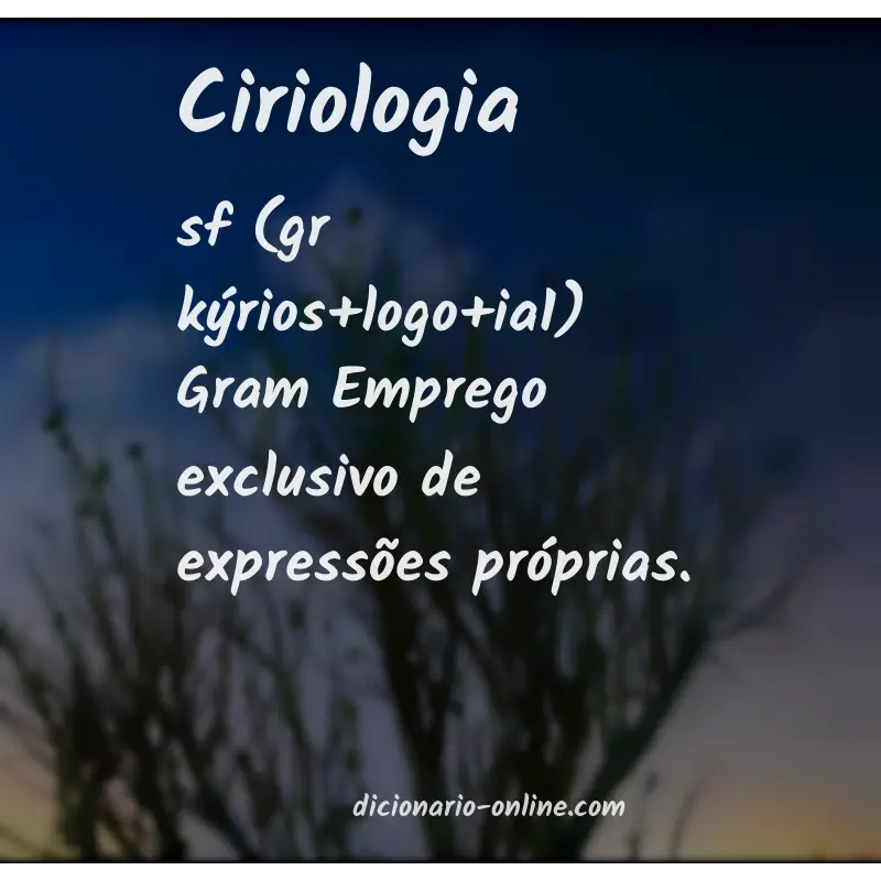 Significado de ciriologia
