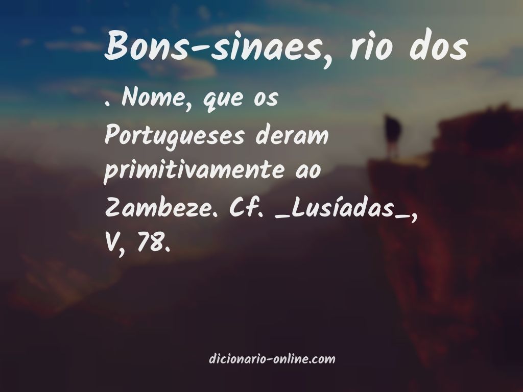 Significado de bons-sinaes, rio dos