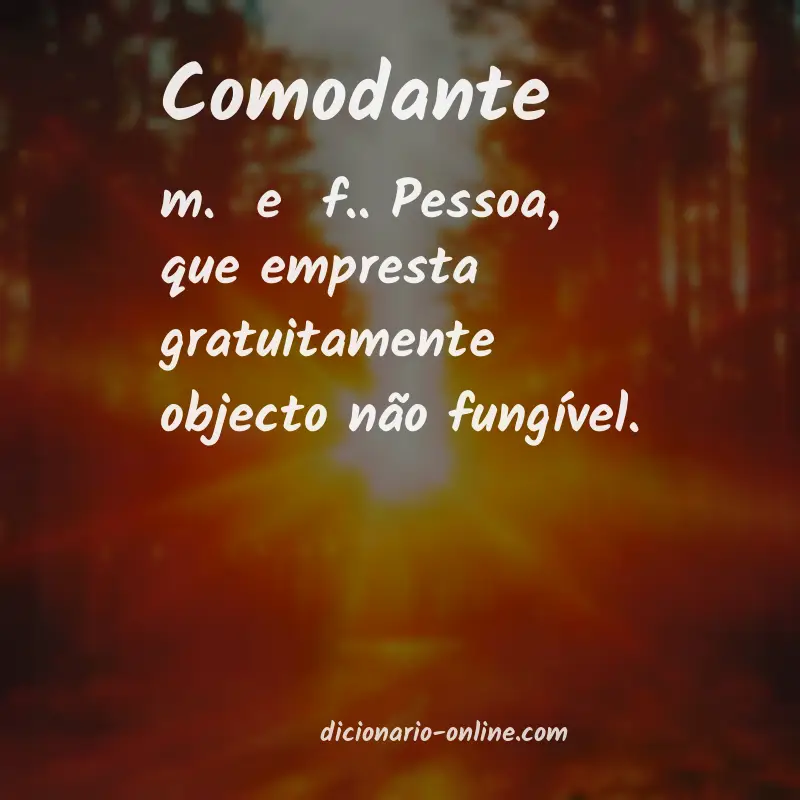 Significado de comodante