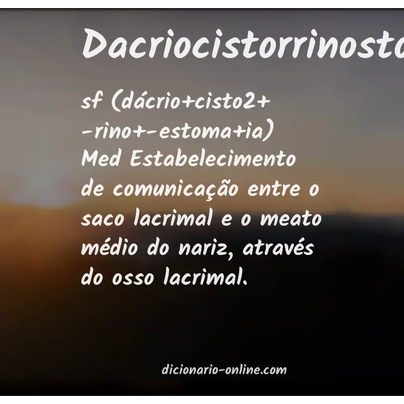 Significado de dacriocistorrinostomia