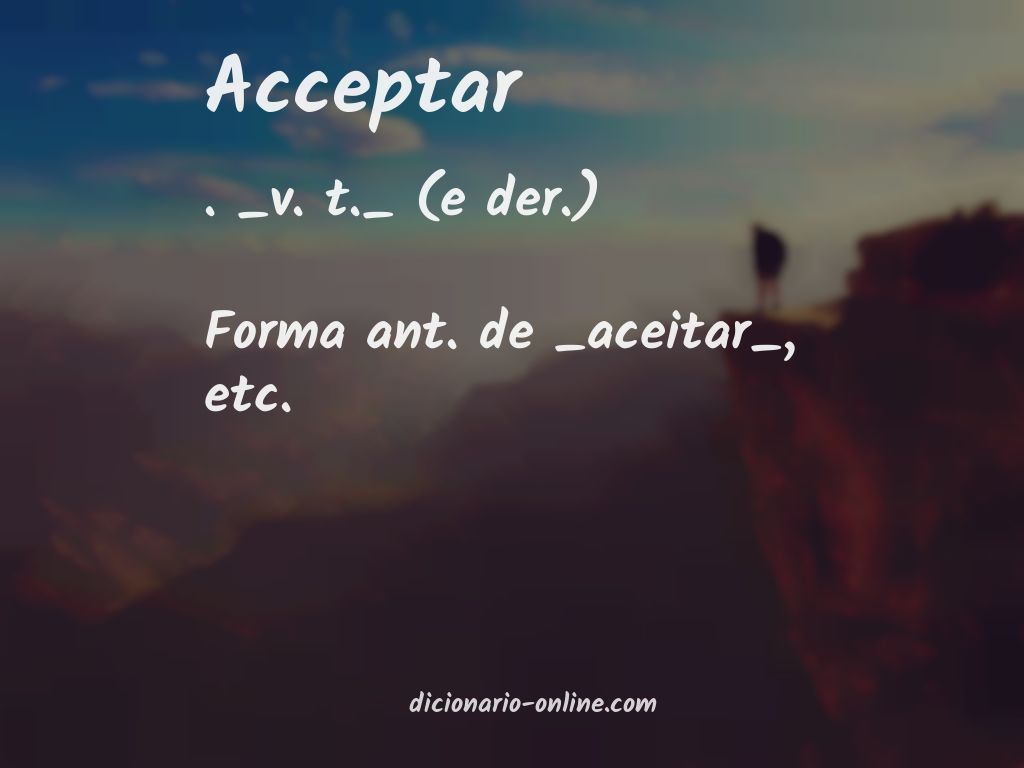 Significado de acceptar