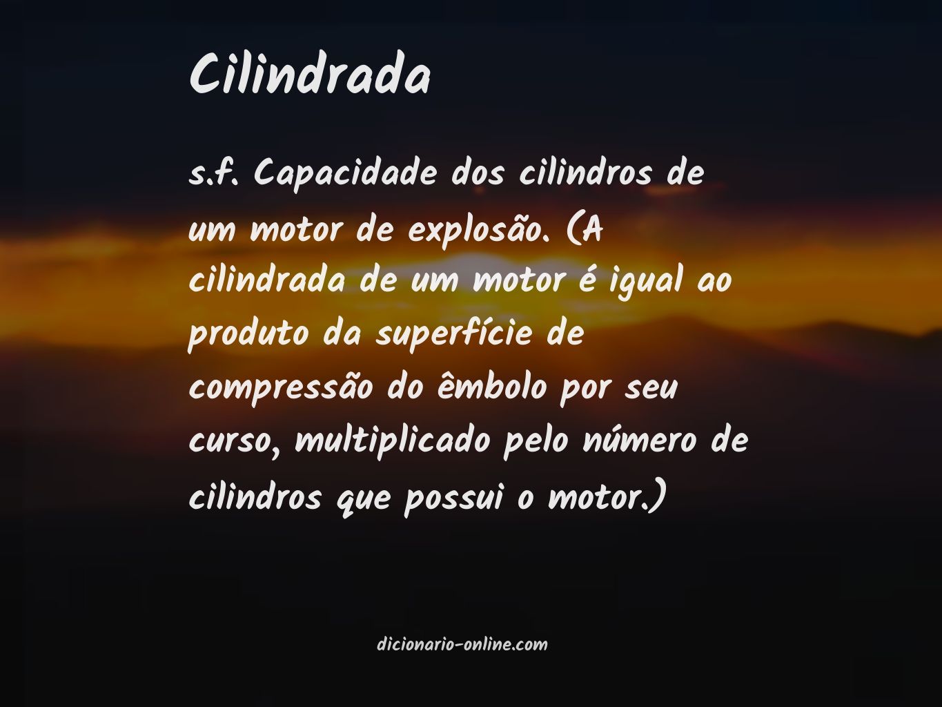 Significado de cilindrada