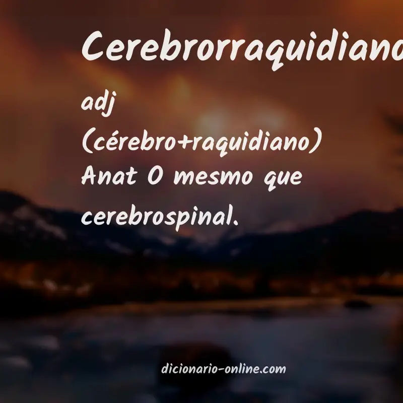 Significado de cerebrorraquidiano