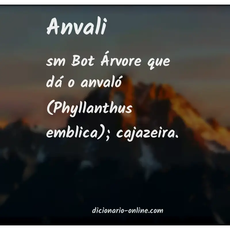 Significado de anvali