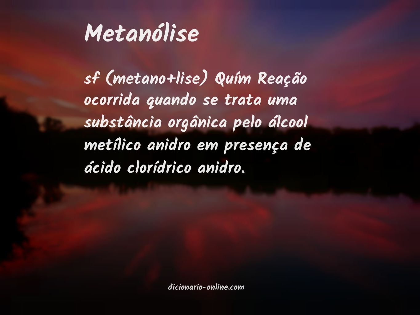 Significado de metanólise