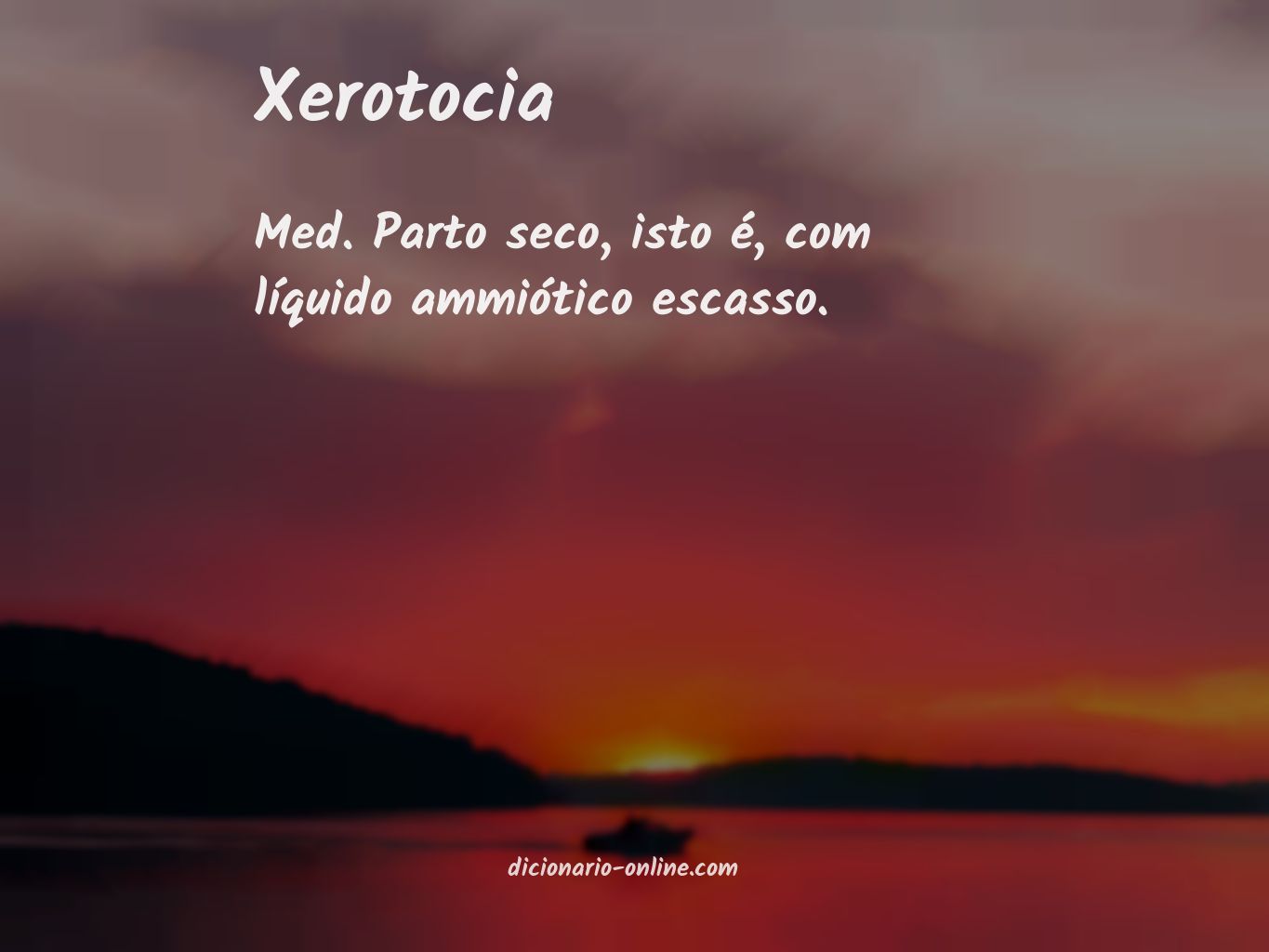 Significado de xerotocia