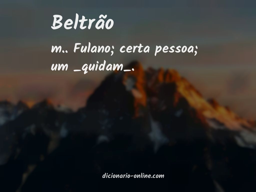 Significado de beltrão