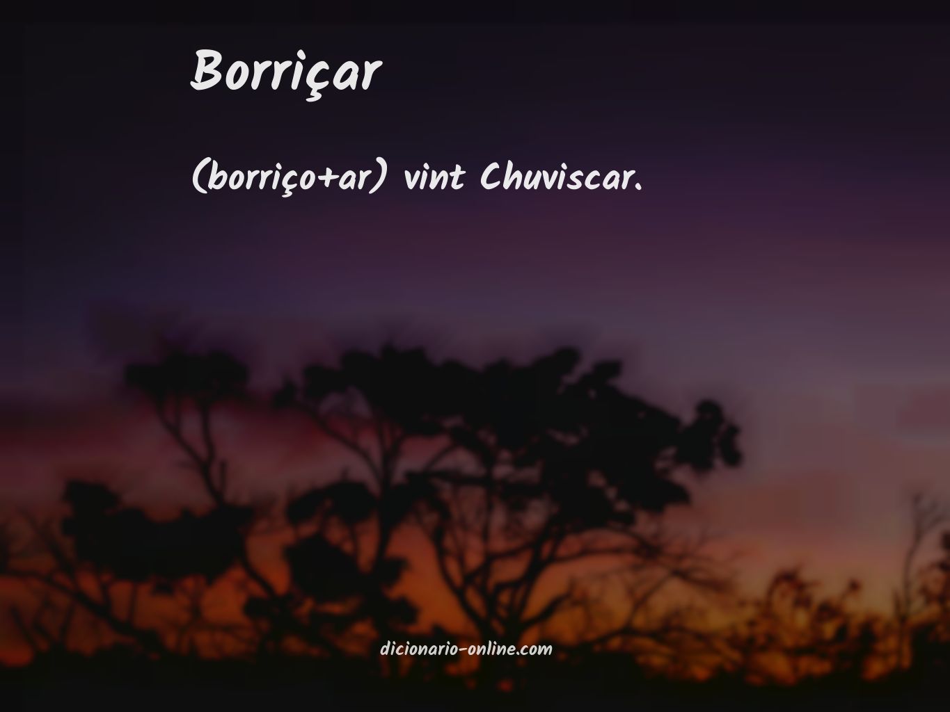 Significado de borriçar