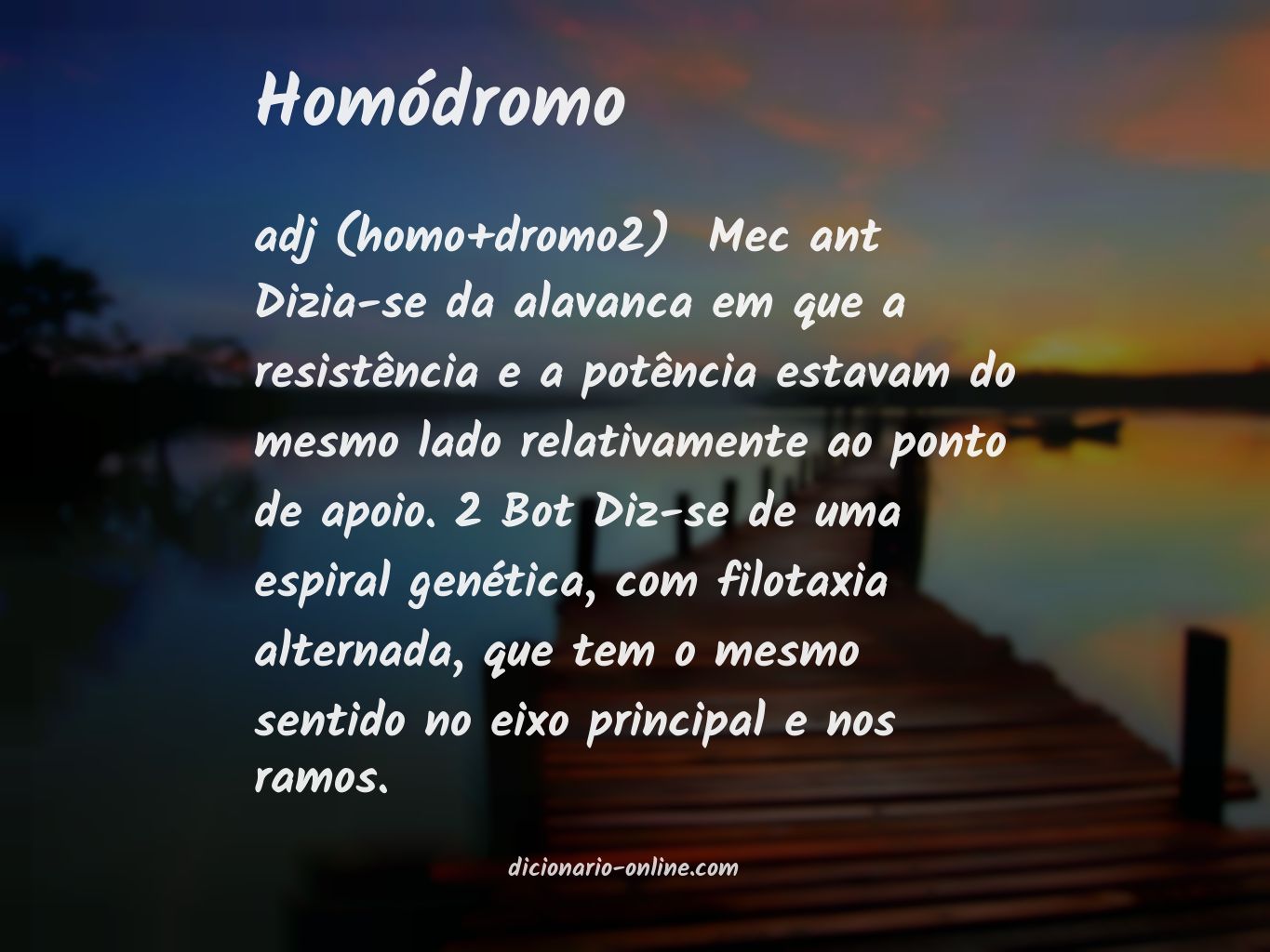 Significado de homódromo