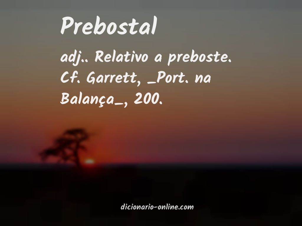 Significado de prebostal