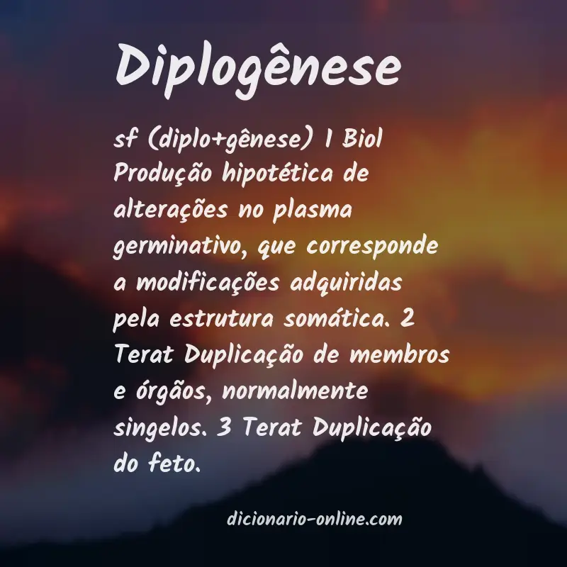 Significado de diplogênese