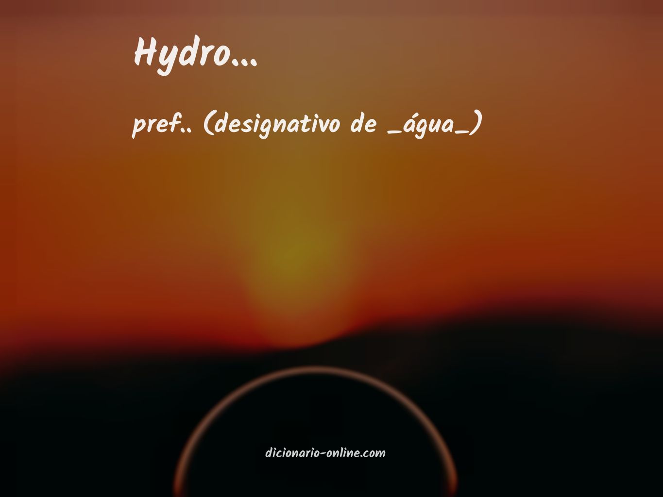 Significado de hydro...