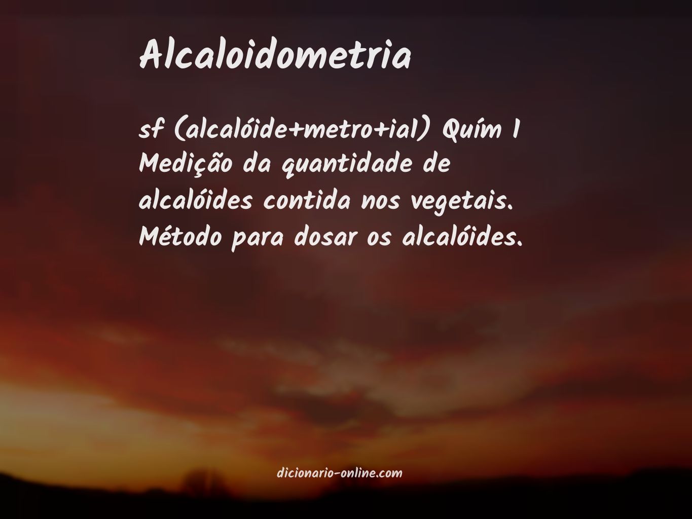 Significado de alcaloidometria