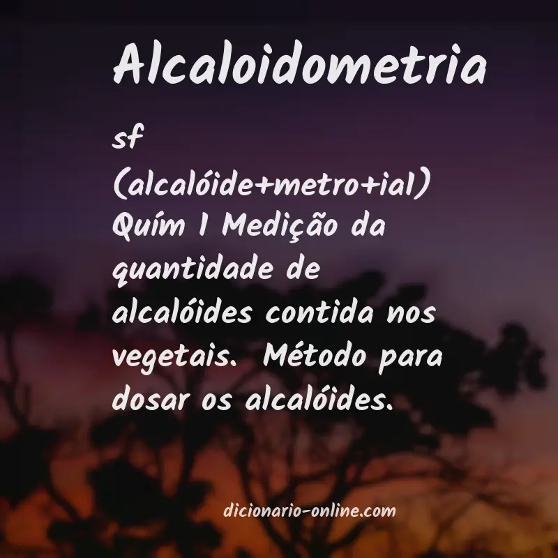 Significado de alcaloidometria
