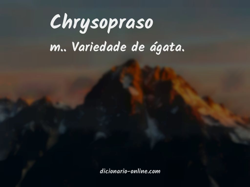 Significado de chrysopraso
