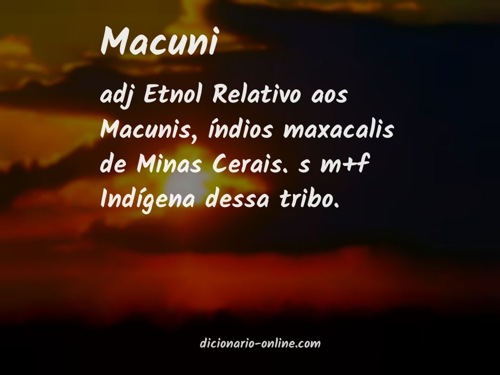 Significado de macuni
