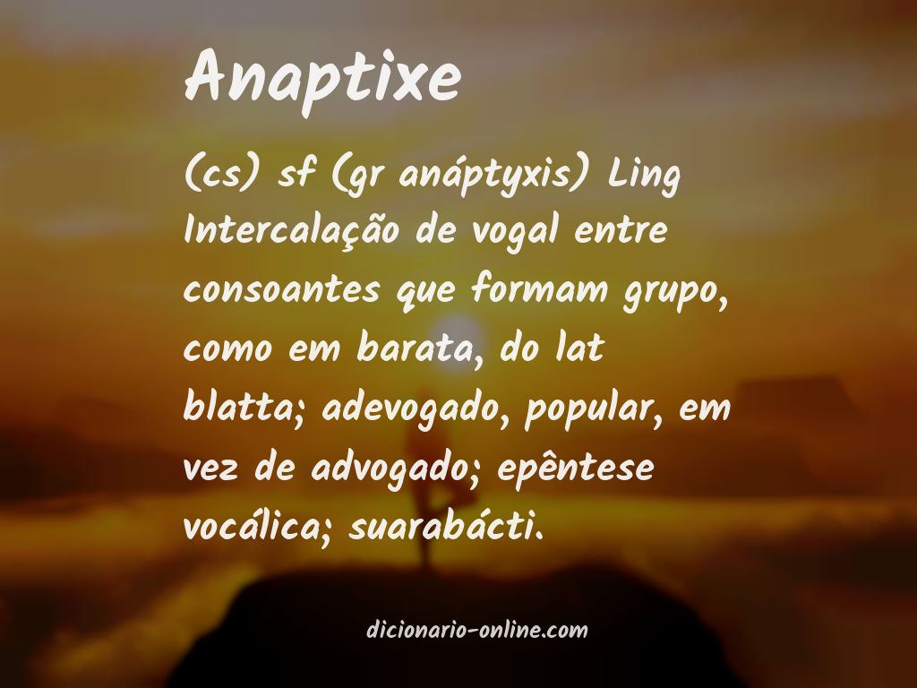 Significado de anaptixe