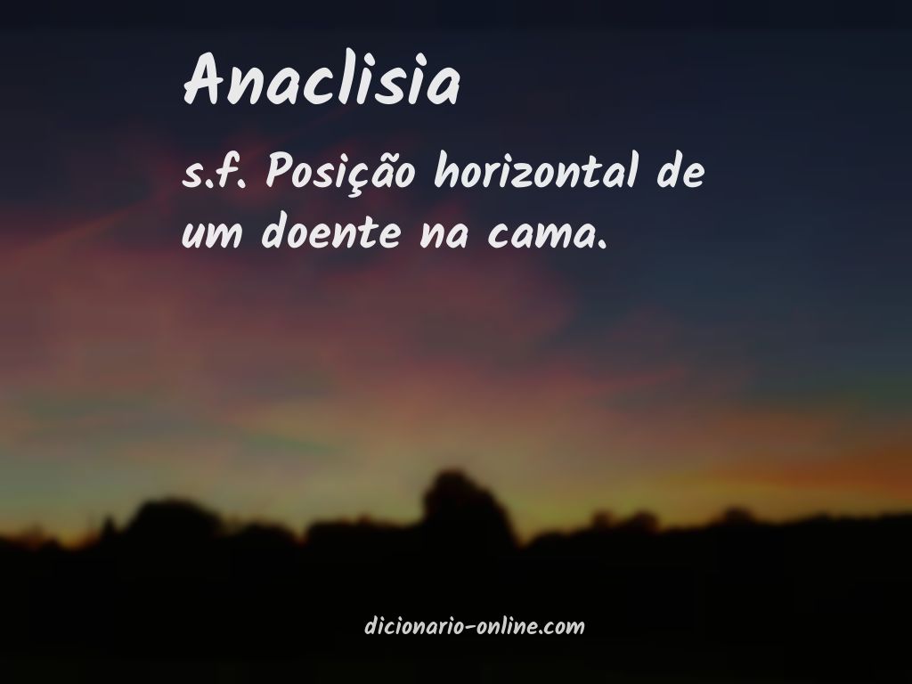 Significado de anaclisia