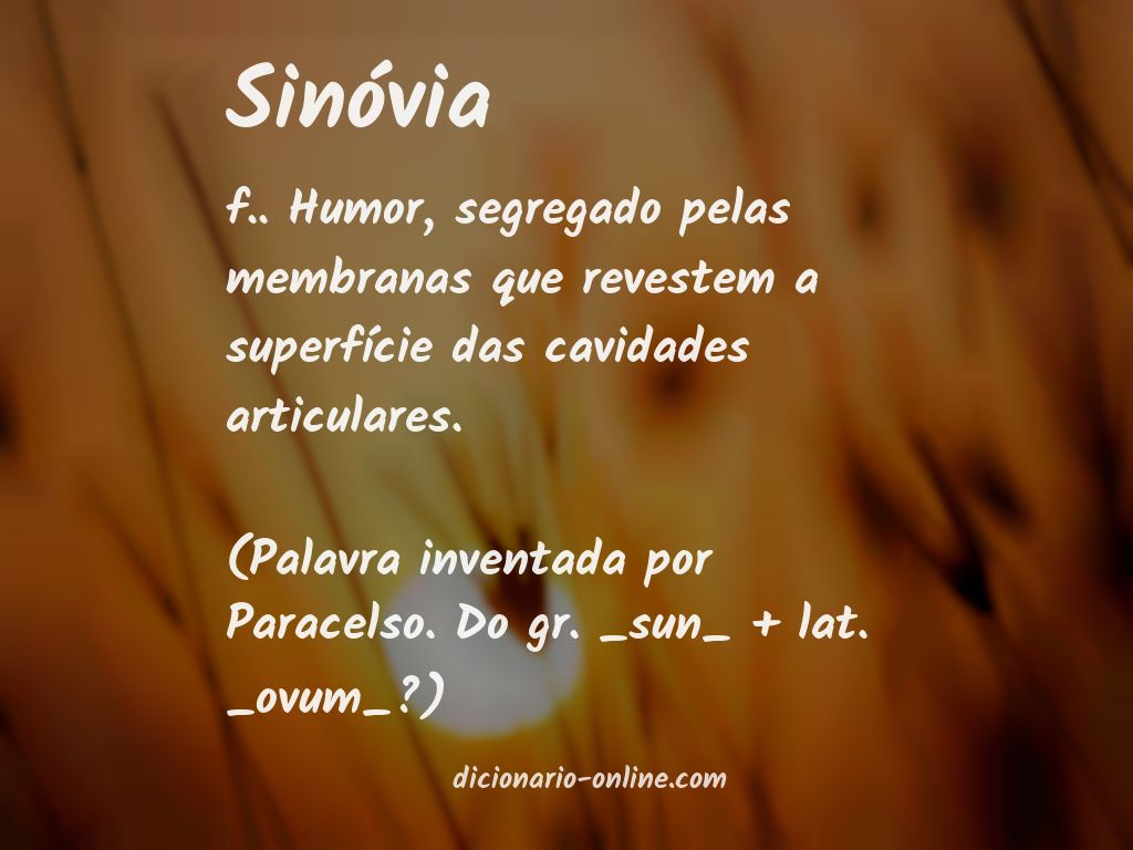 Significado de sinóvia