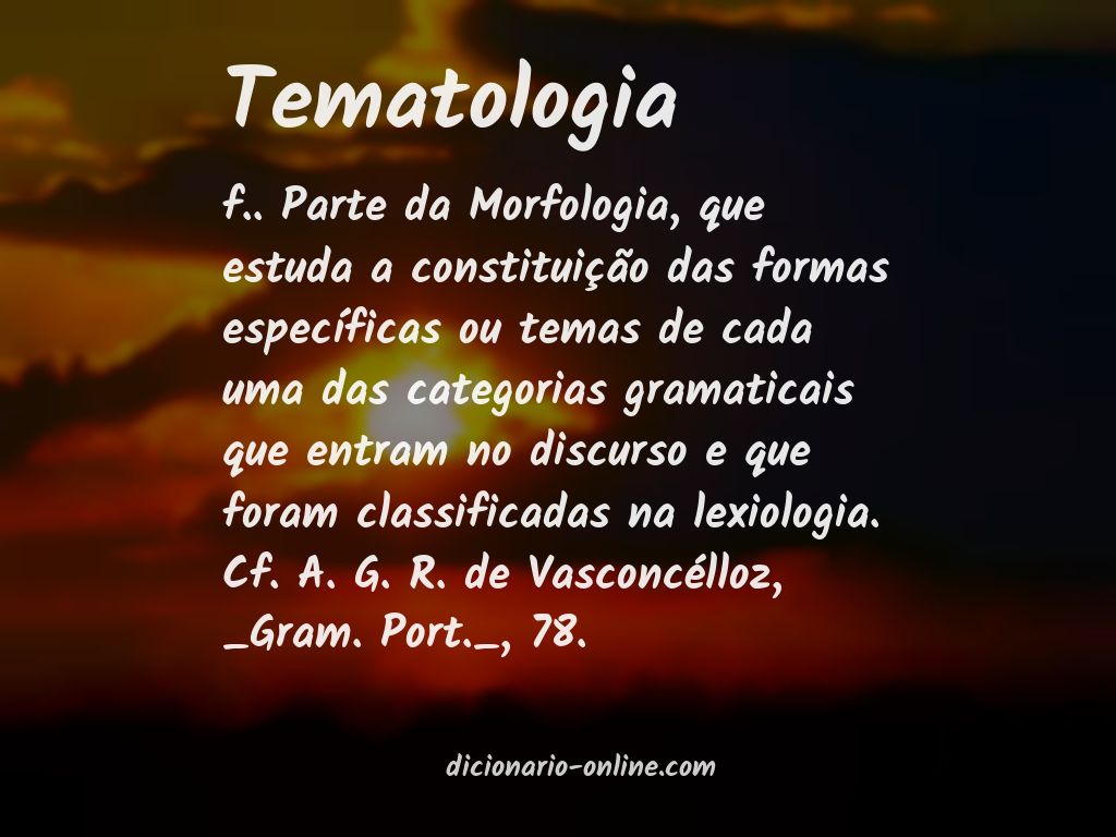 Significado de tematologia