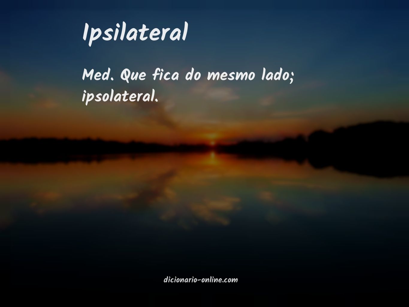 Significado de ipsilateral