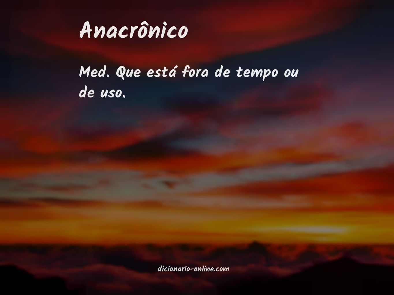 Significado de anacrônico