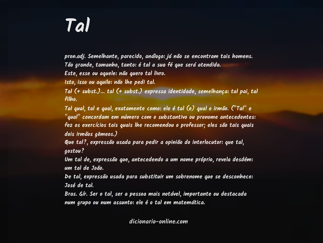 Significado de tal