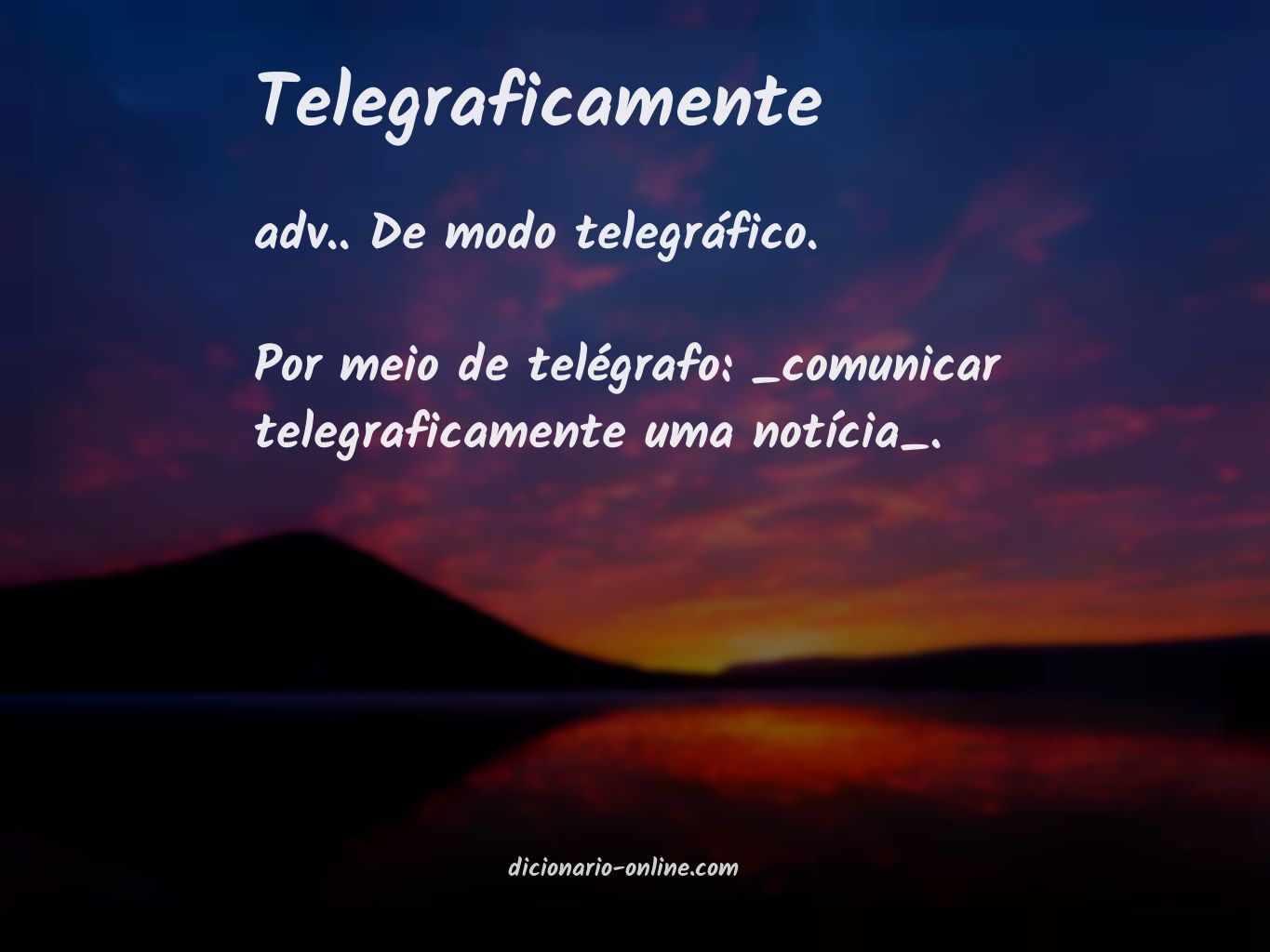 Significado de telegraficamente