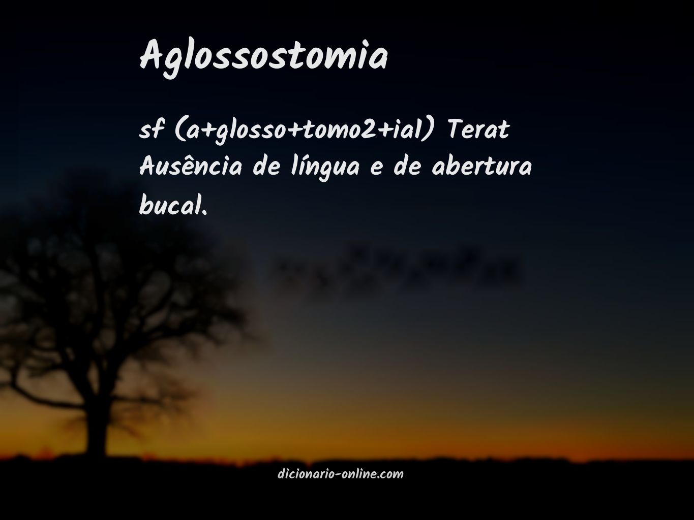 Significado de aglossostomia
