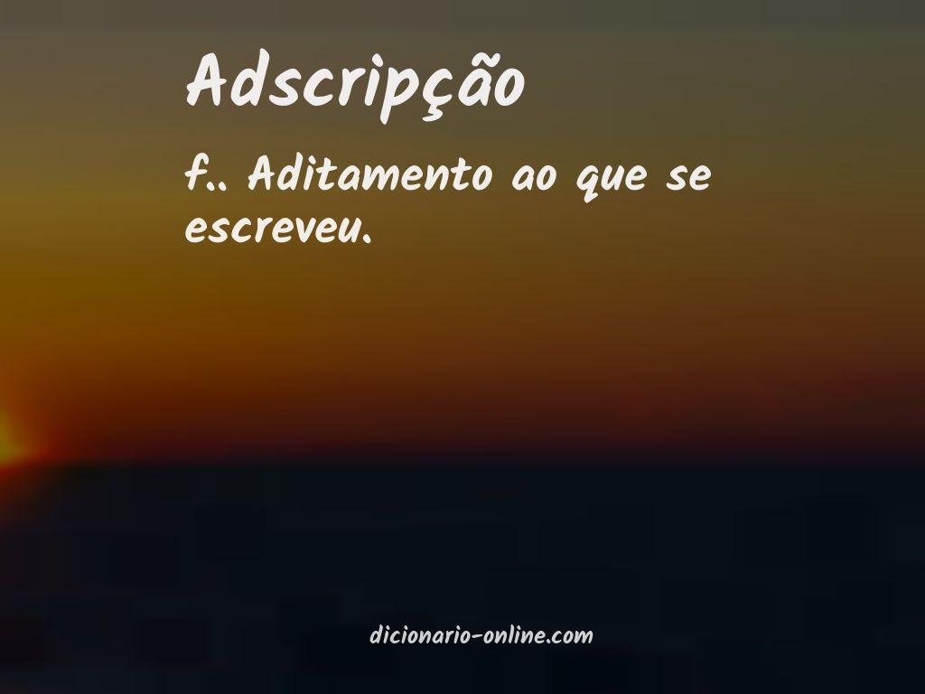 Significado de adscripção