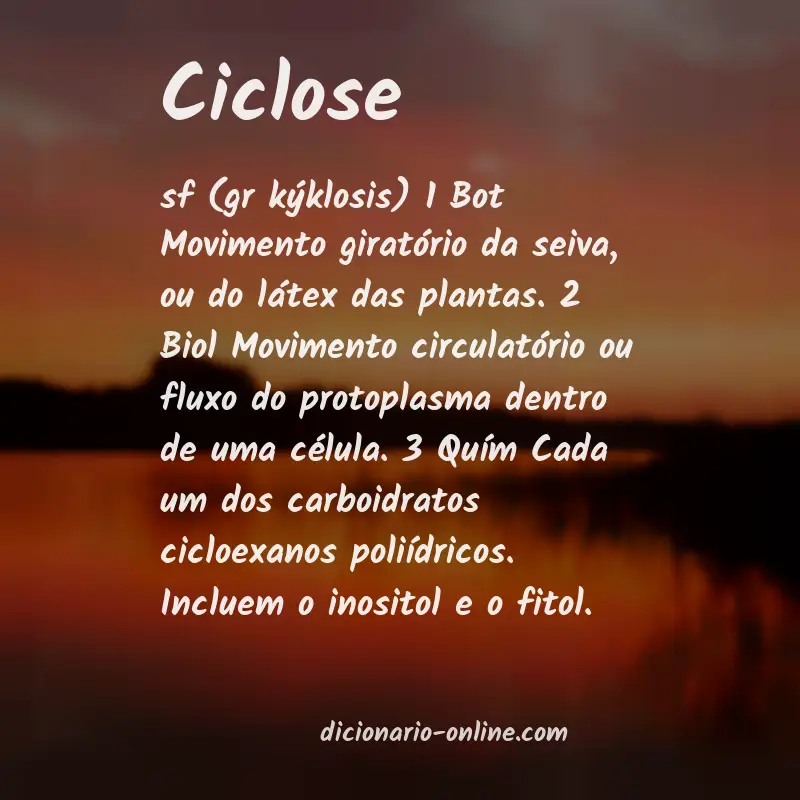 Significado de ciclose