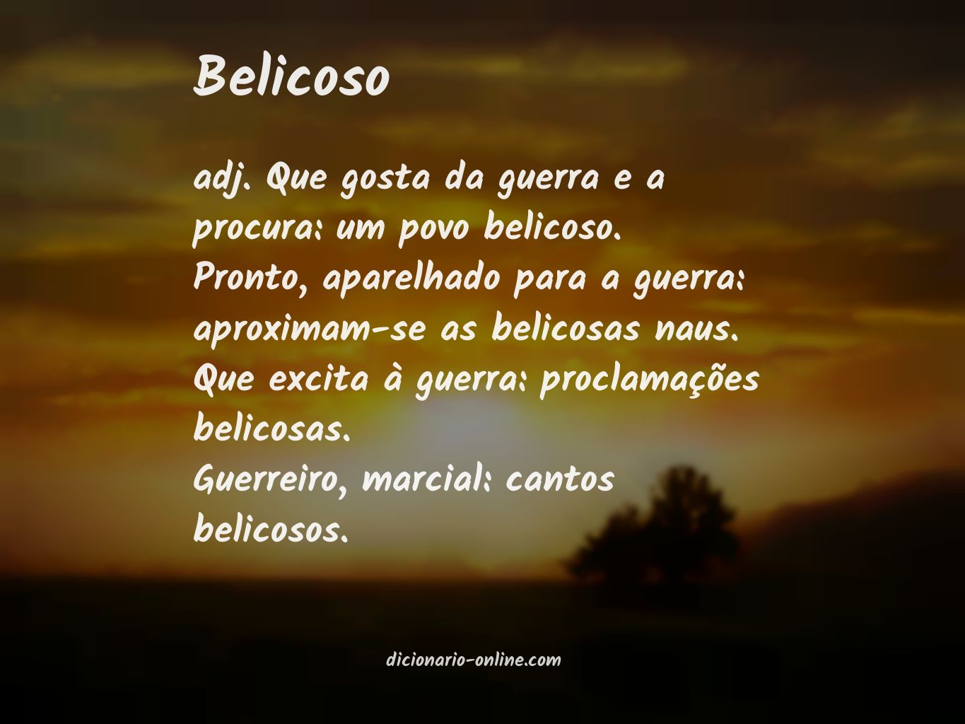 Significado de belicoso